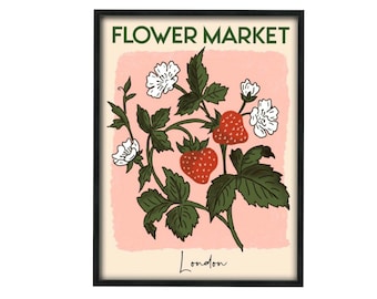Flower Market poster London, Flower Market print, Flower Market Wall Art, Flower Wall Art, Travel Print PERSONALISED