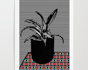 original houseplant illustration wall art,  Plant Art Print