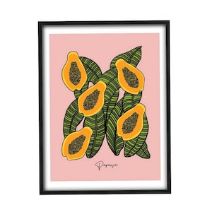 Papaya Print, Papaya kitchen Print, FruitWall Art, Fruit Poster, Kitchen Wall Art, Kitchen Decor