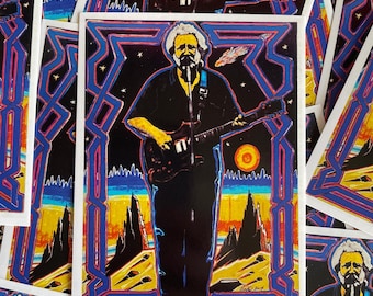 Jerry Garcia 3x4 UV Sticker 3ea.buy 3 get 5