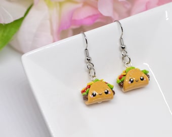 Taco Clay Charm | Taco Keychain | Taco Planner Charm |  Clay Taco Stitch Marker | Tiny Taco Earrings