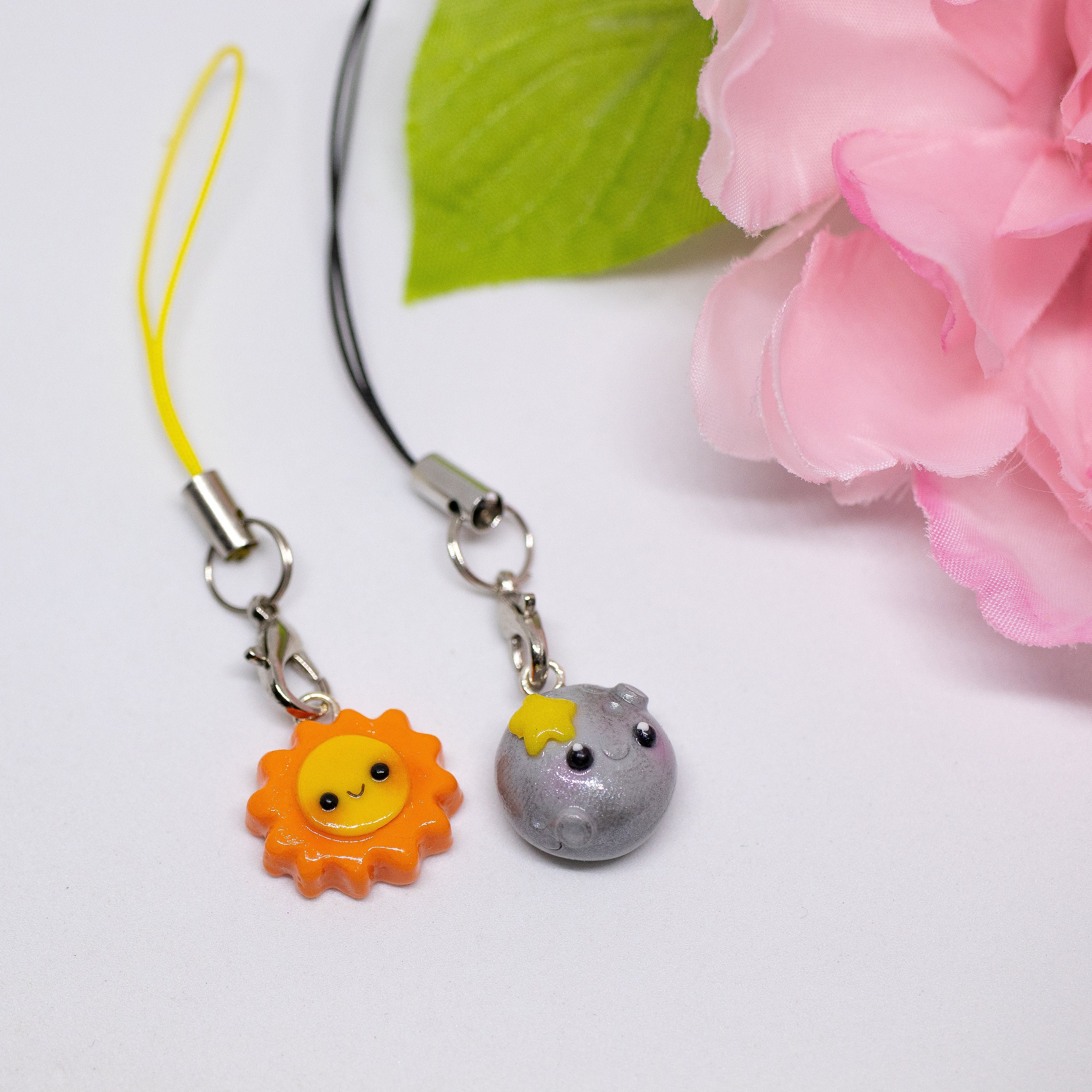 Sun & Moon Matching Friendship Polymer Clay Charms | Handmade Phone and ...