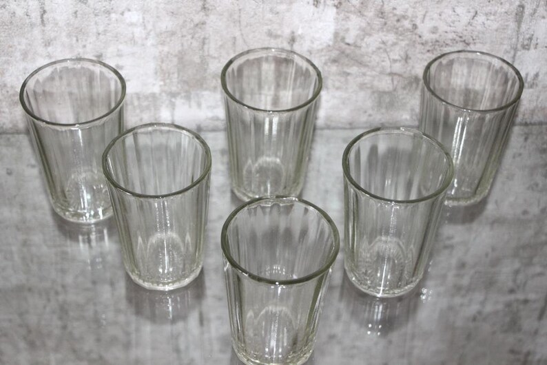 Faceted glasses 200 ml, Vintage soviet USSR, Drinking glasses, Ukrainian traditional, Granenny granchak image 2