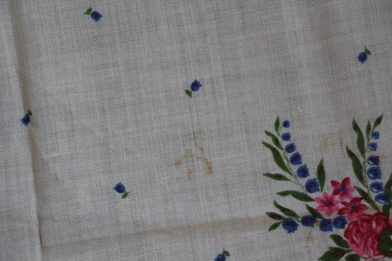 Floral wool shawl, Vintage white scarf, Ukrainian… - image 5