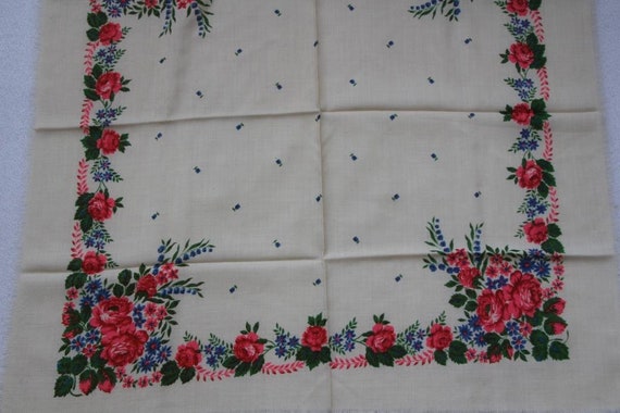 Floral wool shawl, Vintage white scarf, Ukrainian… - image 9