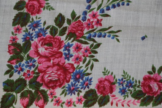 Floral wool shawl, Vintage white scarf, Ukrainian… - image 6