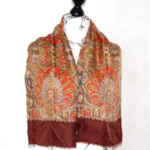 Vintage man’s neck scarf, Abstract design long scarf, Retro collectible scarf, Romanian style