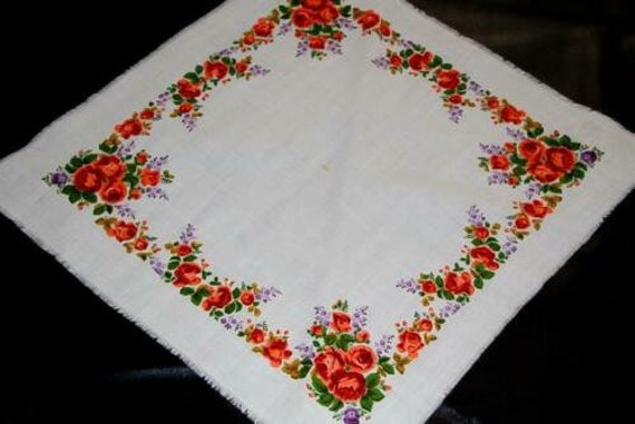 White floral scarf, Ukrainian folk shawl, Vintage… - image 8