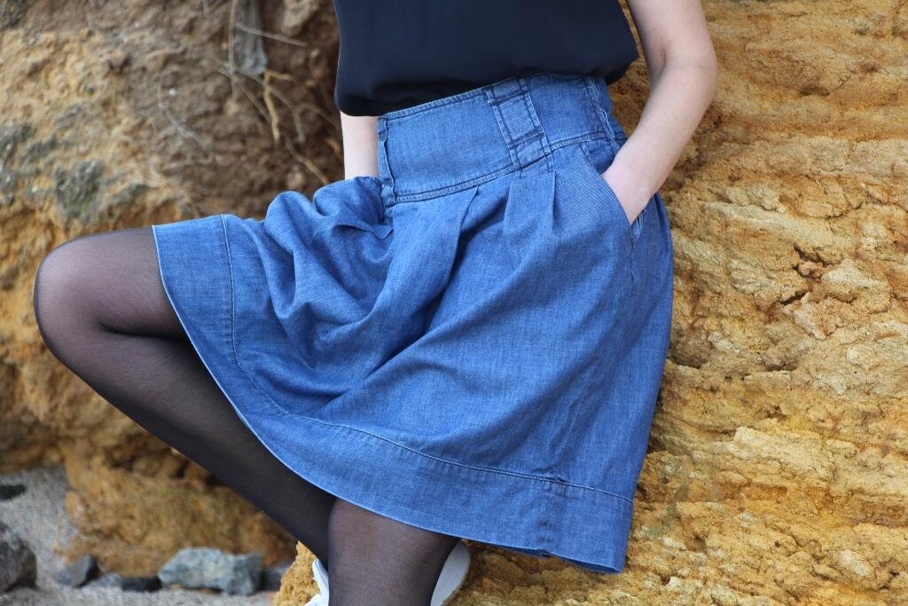 【hippiedippy】eyelet denim skirt Hippie Denim Skirt - Etsy