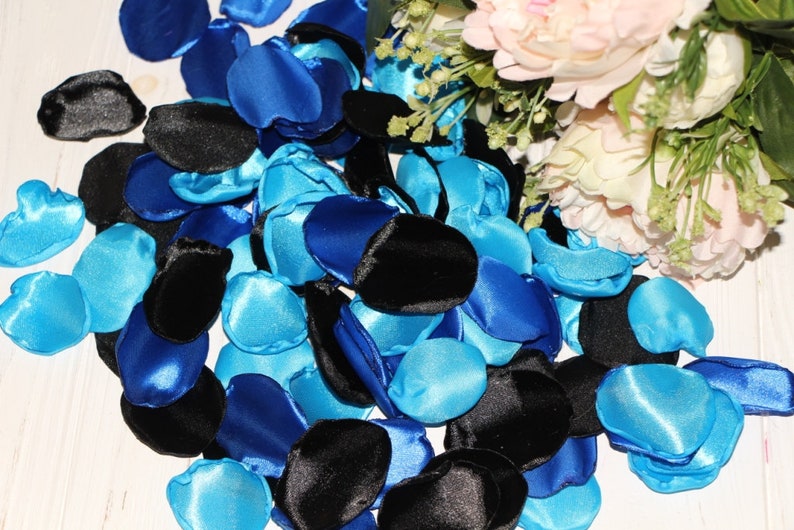 Royal Blue Silver Wedding Flower Petals Bridial Birthday Party