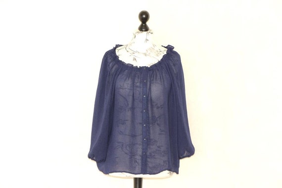 Blusa transparente azul marino sale