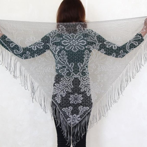 Fringe Detail Polyester Scarf