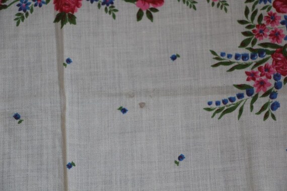 Floral wool shawl, Vintage white scarf, Ukrainian… - image 7