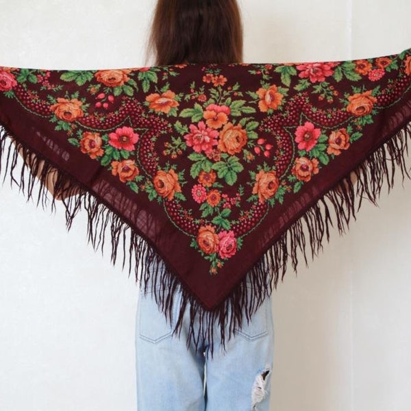 burgundy plaid shawl