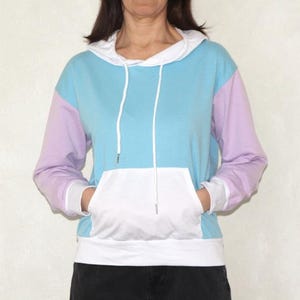 Vintage hoodie, 90s retro pullover jumper, Old School athletic sports hooded sweatshirt, Size M