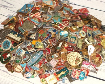 Lot of Vintage Enamel Lapel pins Made in USSR Backpack Decorations
