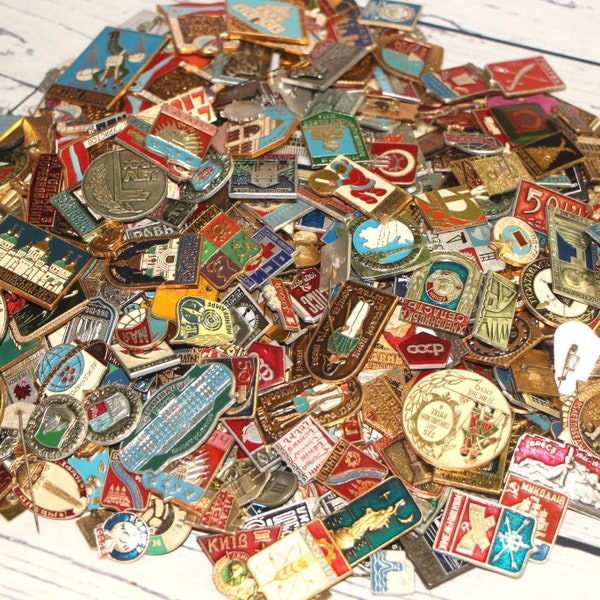 Lot of Vintage Enamel Lapel pins Made in USSR Backpack Decorations