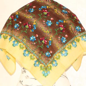 Vintage shawl with flowers, Ukrainian scarf, Romanian style, Ethnic Folk scarves, gift for her