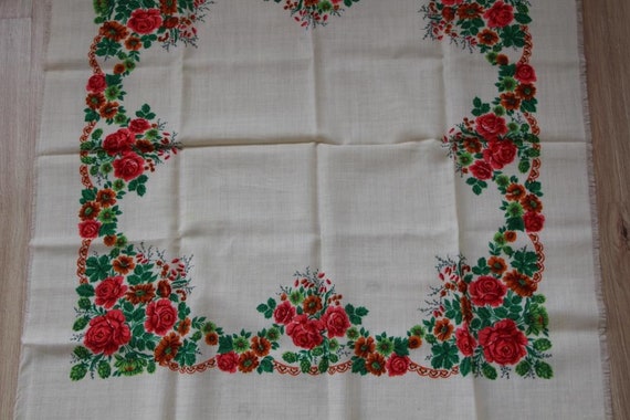 White floral shawl, Vintage wool shawl, russian r… - image 8