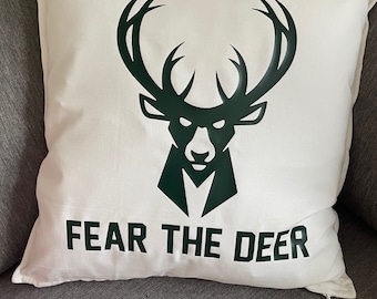 Fear the Deer- Fear the Deer pillow- Fear the Deer gift- milwaukee gift- milwaukee pillow- milwaukee bucks- milwaukee fear the deer