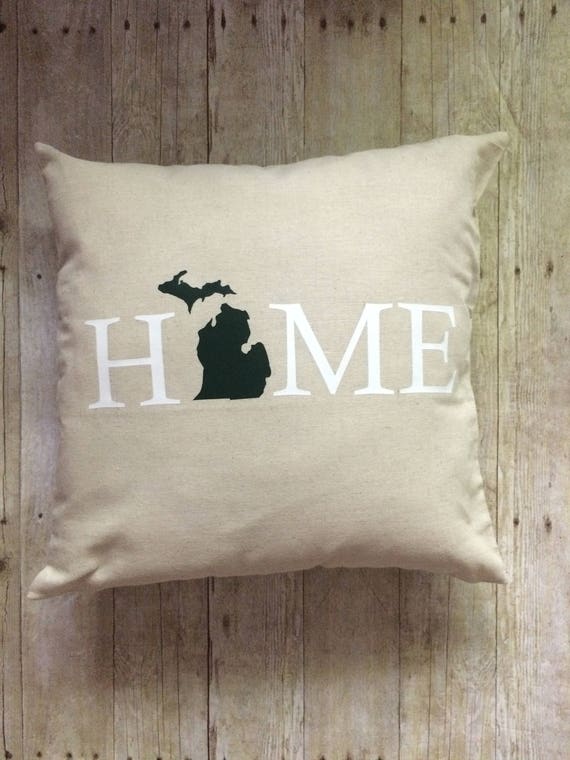 Michigan Pillow Michigan Home Pillow Michigan State Home Etsy