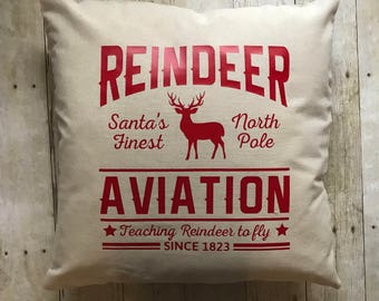 Christmas pillow- christmas pillow cover- reindeer pillow- christmas decoration- christmas decor- reindeer- christmas reindeer decoration