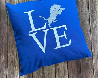 Detroit Lions, Detroit Lions pillow, Detroit Lions gift, Detroit Lions football, Lions gift, Lions pillow, Go Lions