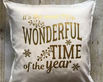 The most wonderful time of the year- Christmas pillow- Christmas decoration- Christmas pillow cover- holiday decoration- wonderful time