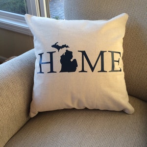 Michigan Pillow- Michigan Home Pillow- Michigan Home- Michigan Pillow Cover- Michigan gift- Michigan- Pillow Cover- Love Michigan