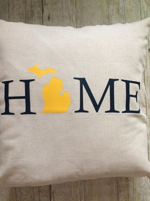 Michigan Pillow Michigan Home Pillow University Of Michigan Etsy