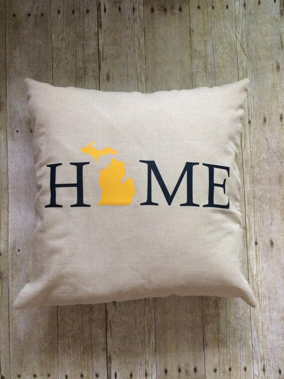 Michigan Pillow Michigan Home Pillow University Of Michigan Etsy