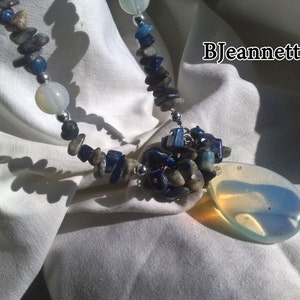 Sodalite Royal Blue Necklace, Stone Necklace, Single Strand Necklace, Gemstone Necklace, Beaded necklace with pendant, Long necklace