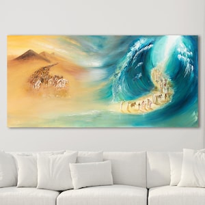 Exodus crossing of the red sea oil painting large wall art image 2