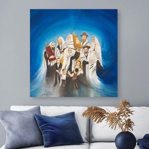 fine art print of oil painting of Simchat Torah, Jewish art, Giclee reproduction, High quality . Painted by Lina Hazan