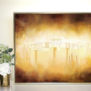 Jerusalem light of the world, fine art print, Giclee of oil painting, unique art, Jewish art, contemporary Jewish art, painted by Lina Hazan