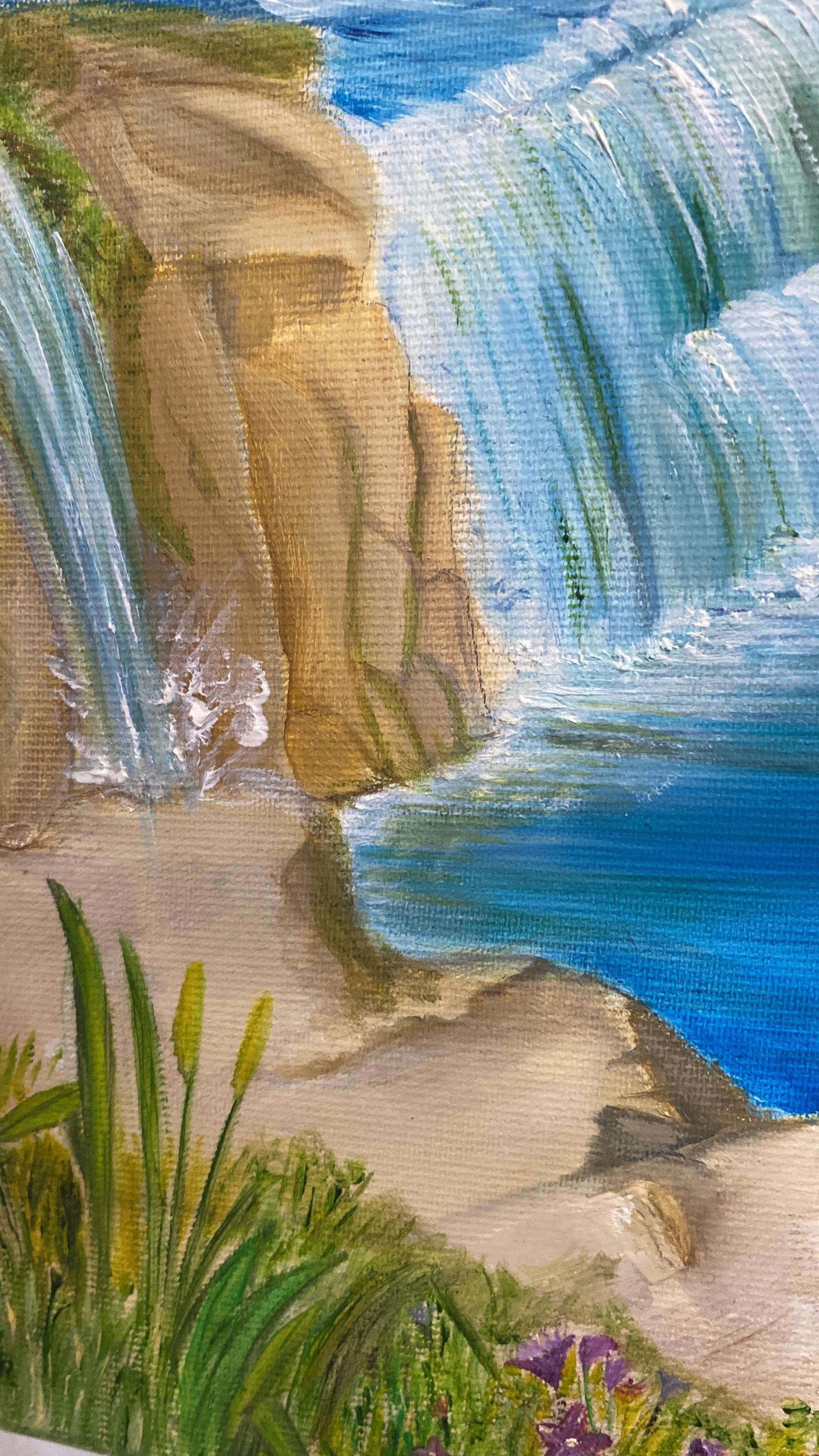 Paradise Landscape Painting, Original Oil on Canvas by Lina Hazan