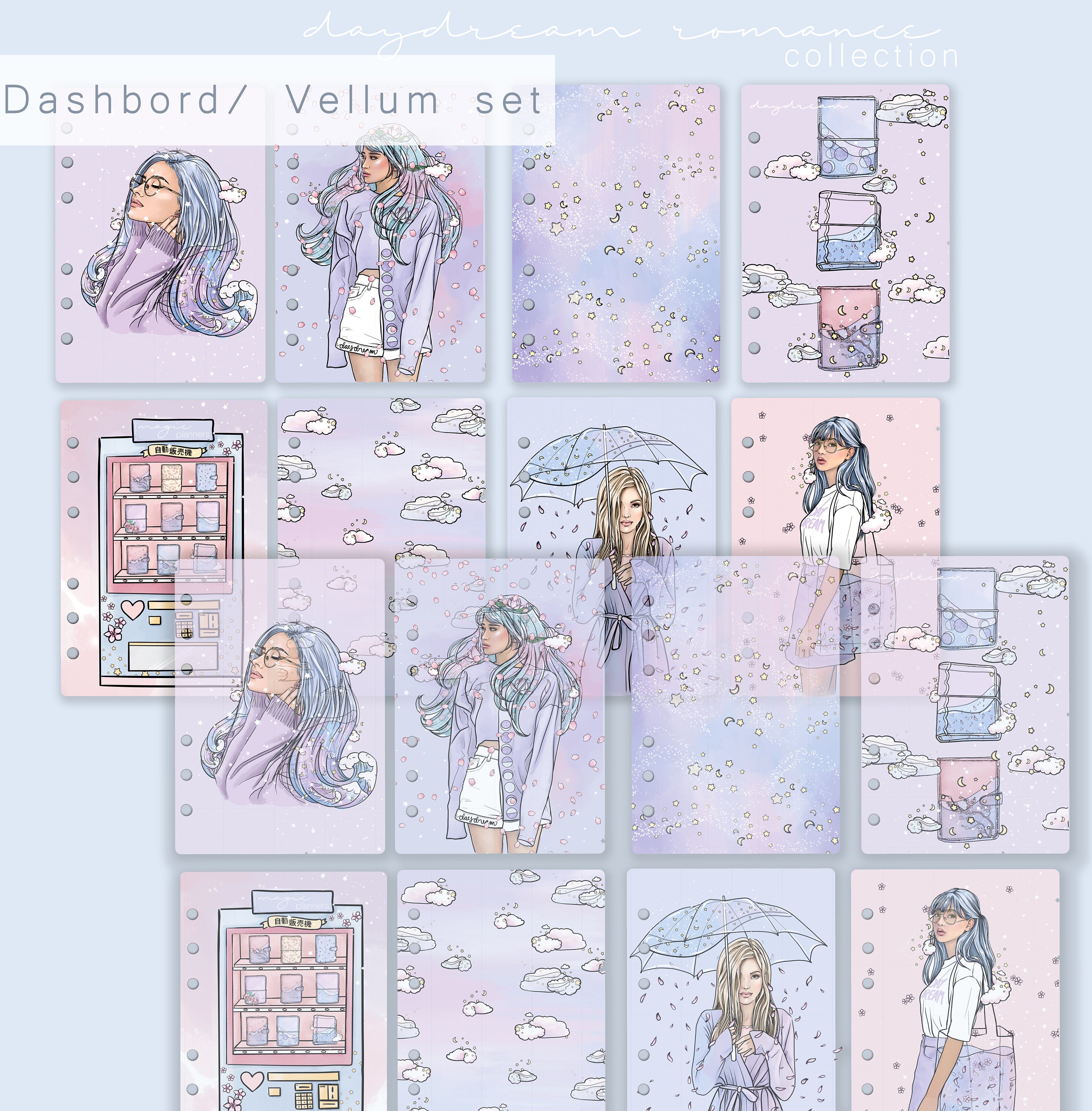 DIVIDER BUNDLE dashboard or vellum set daydream romance for Etsy