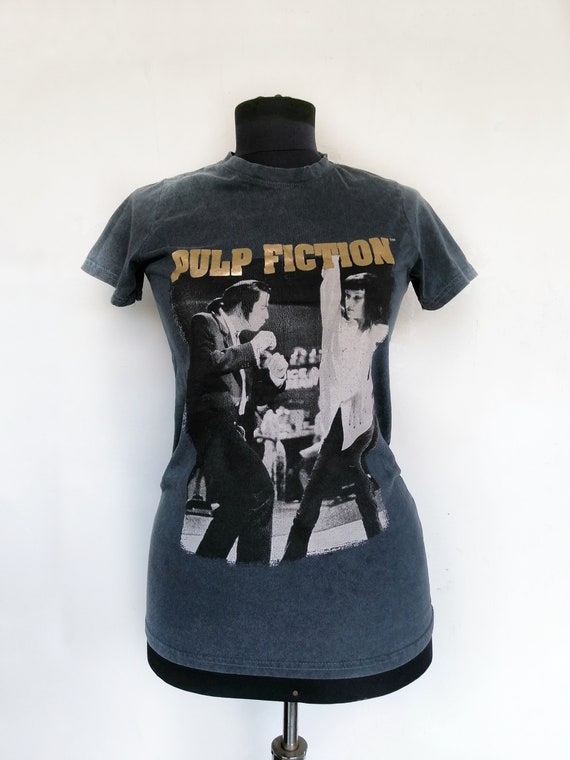 T-shirt Vintage Pulp Fiction Avec Uma Thurman - Années 90, Délavé Noir, Taille XL - Occasion Très Bon état