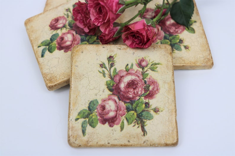 Stone Coasters/stone Tile Coasters/decoupage Coasters/coffee Etsy