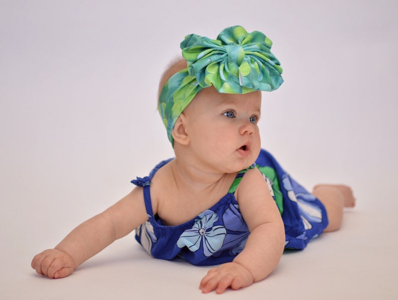 Floppy Bow Turban Messy Bow Big Bow Baby Bow Head wrap Girl Bow Baby Headband Mermaid Scales Swim Messy Bow Headband Swim Bow