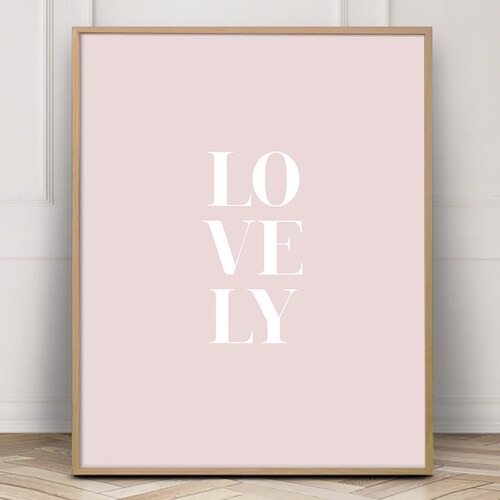 Love Quote Signs Blush Pink Decor Print Above Bed Pastel - Etsy