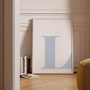 Pôster com a letra L, arte de parede com a inicial L, letras para quarto de bebê, arte de parede elegante, decoração de quarto infantil, decoração de sala de jogos, pôster do alfabeto, impressão da inicial do nome