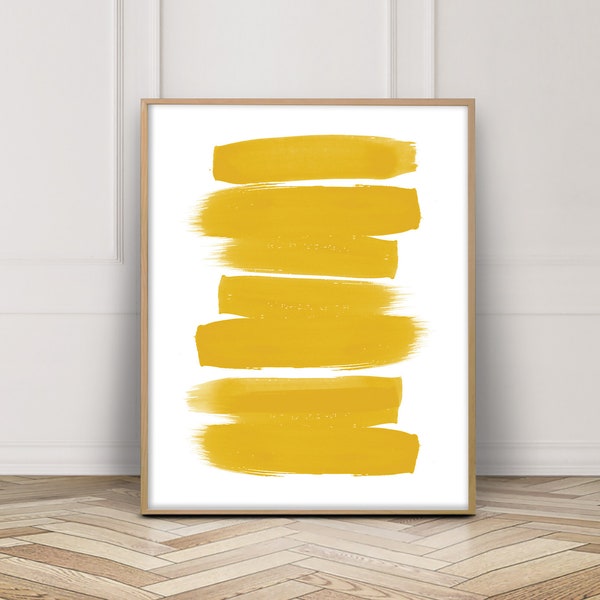 Brush Stroke Print - Abstract Painting Yellow - Extra Large Abstract Art - Original Art Works - 4x6 Abstract Print - Above Couch Wall Decor*