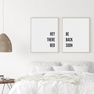 Gallery Wall Art Set of 2 Prints, Boho Bedroom Wall Decor, Above Bed Decor, Printable Quotes