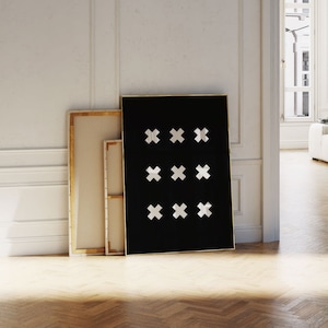 Zwart-wit oversized minimalistische muurkunst, Scandinavische moderne minimale print, slaapkamer muur kantoor appartement decor '