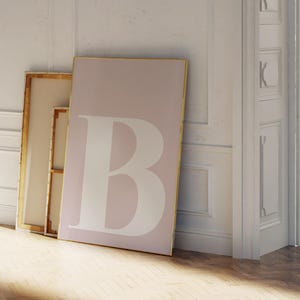 Girly Wall Art, Letter B Poster, Teen Girl Room Decor, Blush Pink Wall Art, Preppy Room Decor, Pink Nursery Letters, Trendy Pink Wall Art