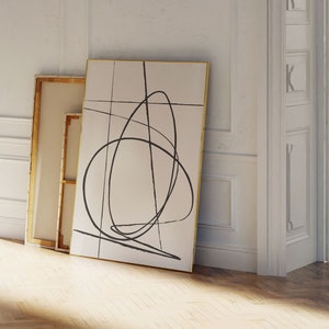 Modern Line Drawing - Extra Large Wall Art Abstract - Minimalist Gallery Wall - Neutral Art Print - Affiche Scandinave - Above Bed Art .