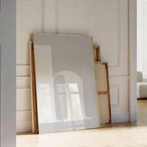 Decoración de pared con la letra H - Impresión de póster con la letra H - Letrero con la letra H - Letras minúsculas - Arte inicial para dormitorio - Arte de pared en blanco y gris
