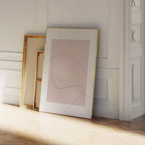 Continuous Line Art, Abstract Line Drawing Poster, Abstract Art Print, Blush Pink Wall Art, Minimalist Line Art, Line Abstract Art