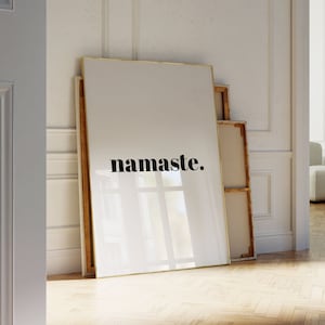 Namaste Wall Art - Bedroom Wall Decor Over The Bed - Boho Quote Prints - One Word Signs - Boho Chic Wall Art - Yoga Art - Words Of Advice *